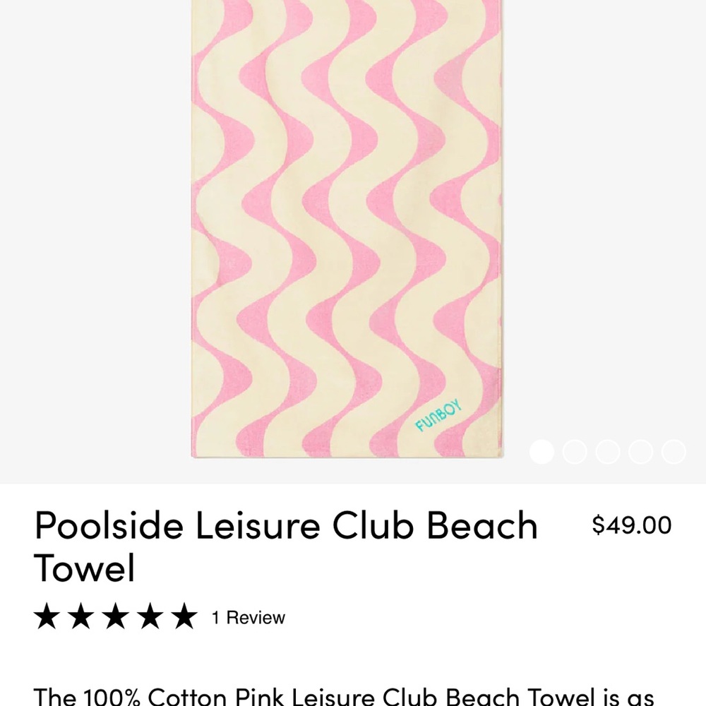 BNWT FUNBOY POOLSIDE LEISURE CLUB BEACH TOWEL